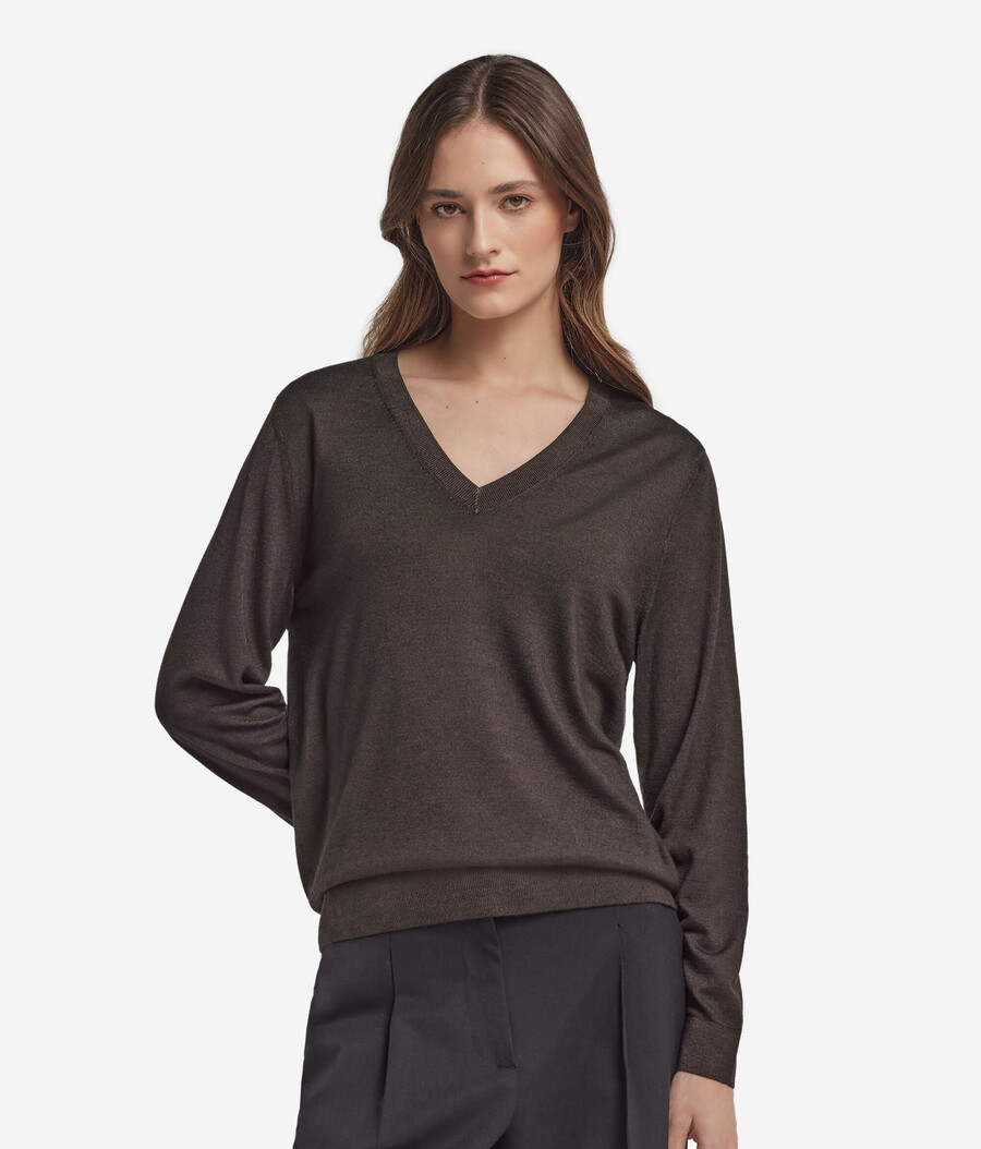 ultrafeiner kaschmirpullover mit v-ausschnitt