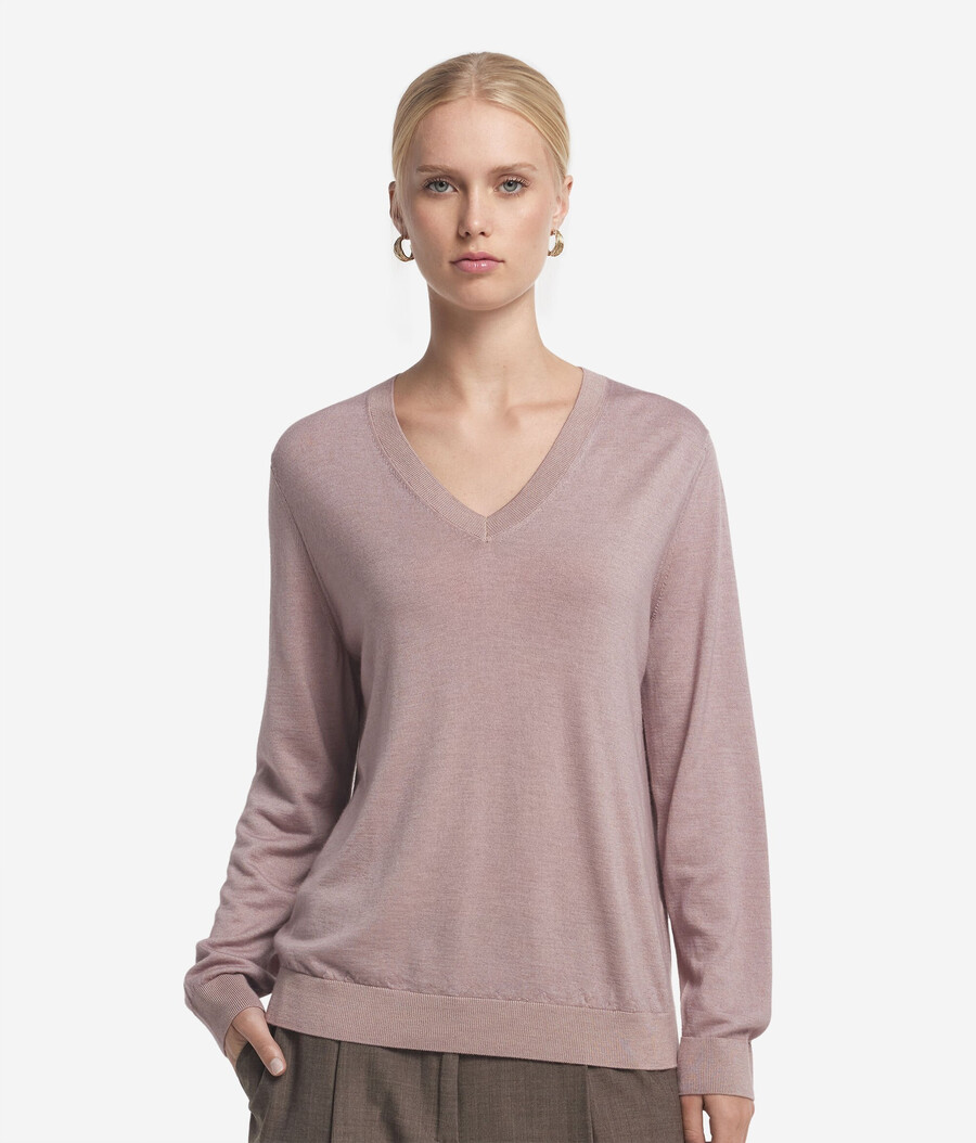 ultrafeiner kaschmirpullover mit v-ausschnitt