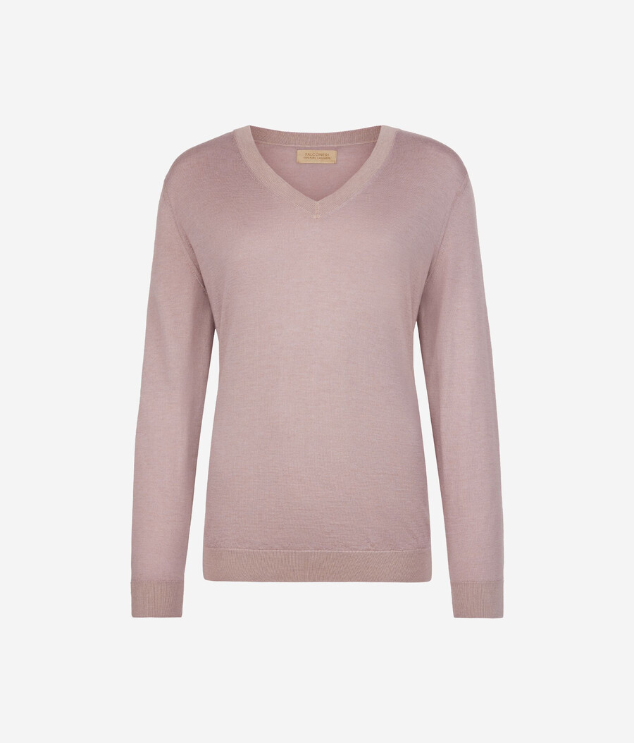 ultrafeiner kaschmirpullover mit v-ausschnitt