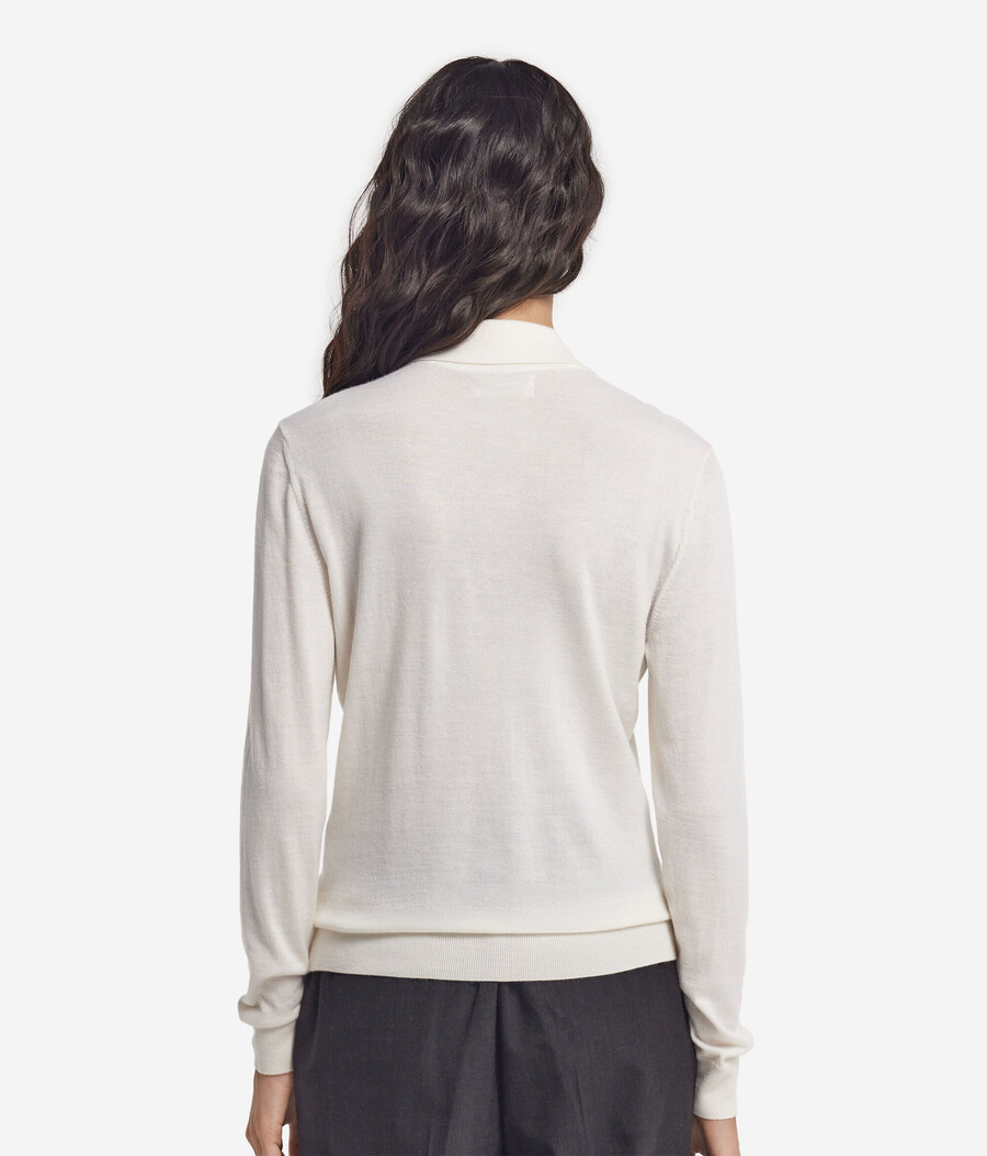 langärmeliges poloshirt aus feinstem kaschmir