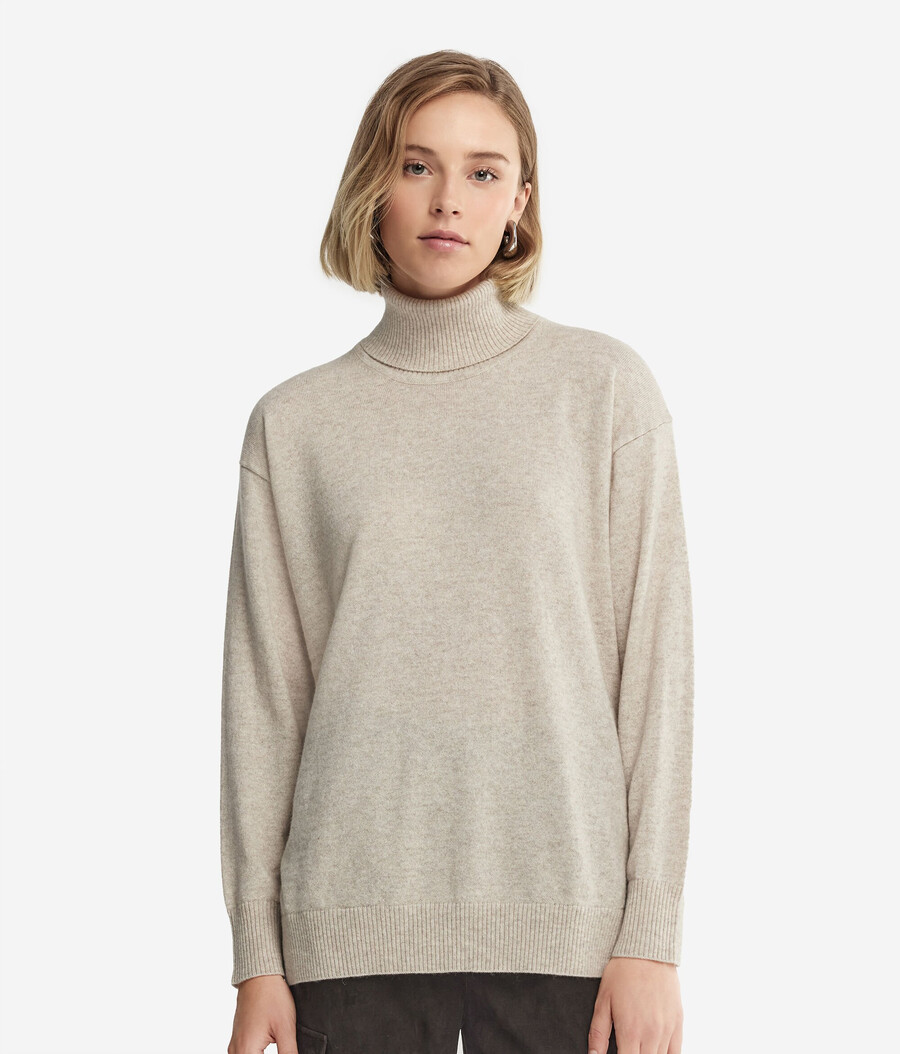 ultraweicher kaschmir-rollkragenpullover mit schlitzen
