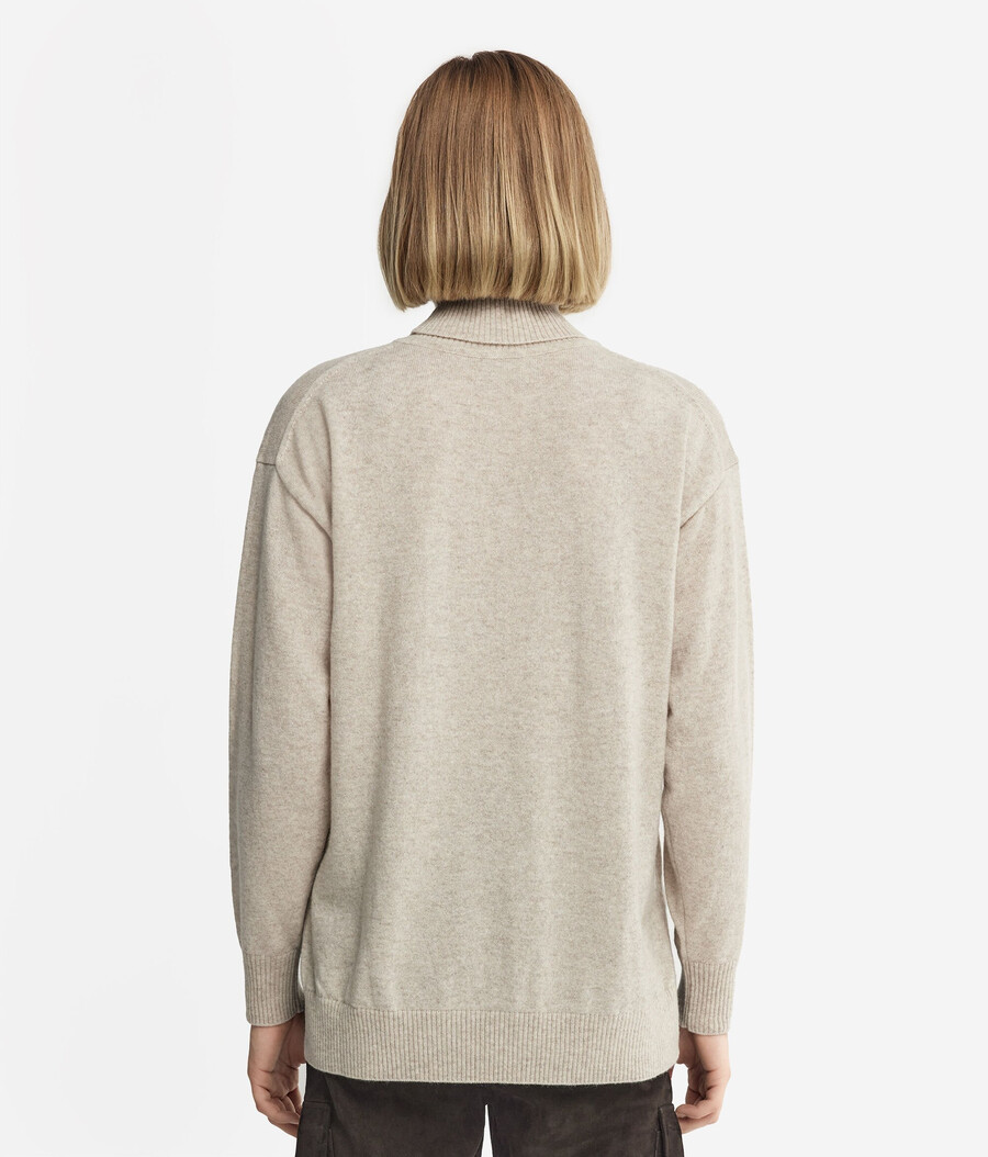 ultraweicher kaschmir-rollkragenpullover mit schlitzen