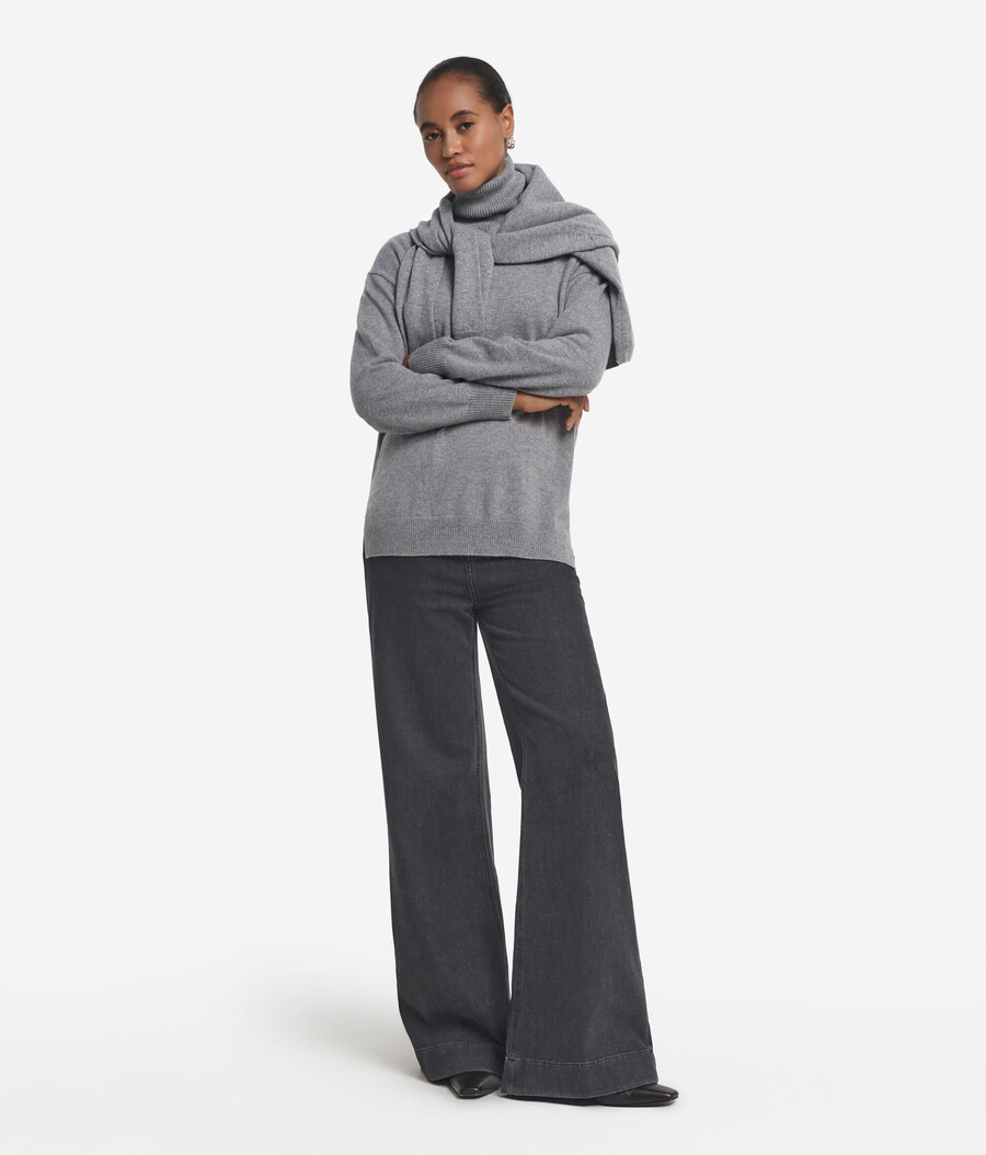 ultraweicher kaschmir-rollkragenpullover mit schlitzen