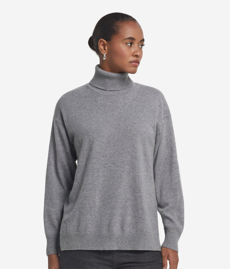 ultraweicher kaschmir-rollkragenpullover mit schlitzen