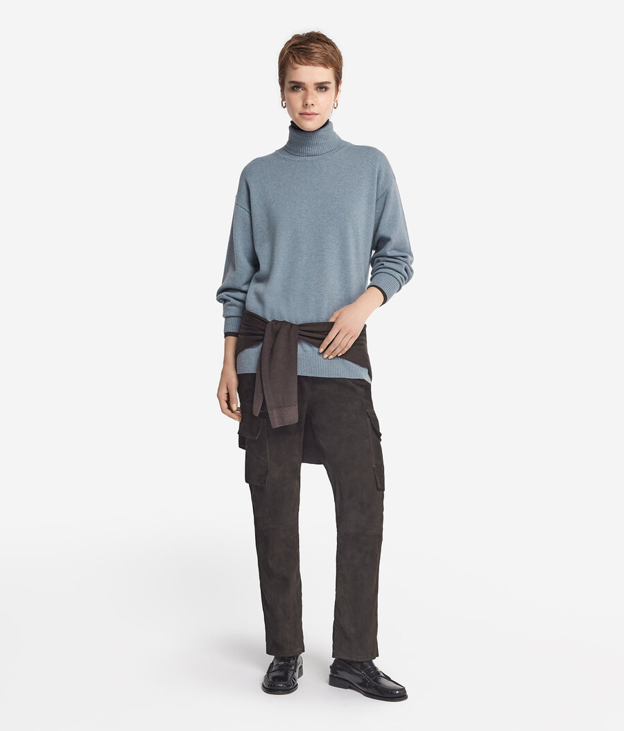 ultraweicher kaschmir-rollkragenpullover mit schlitzen