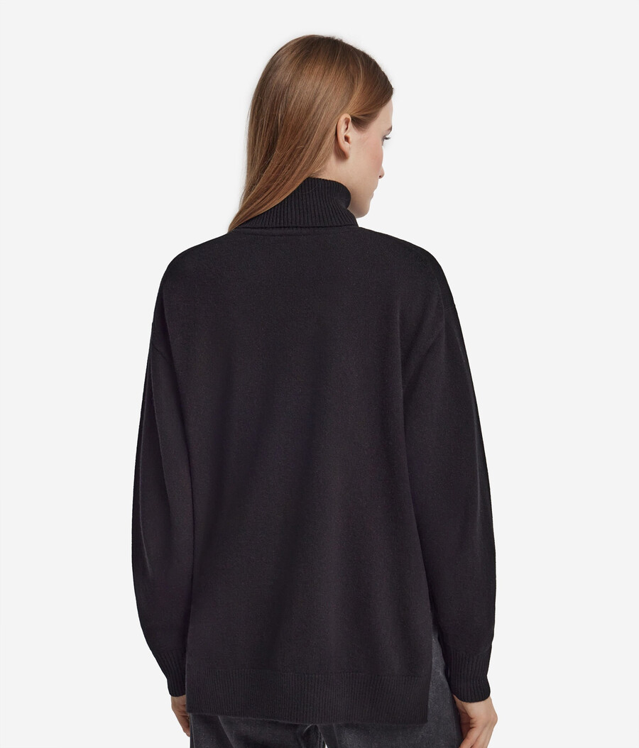 ultraweicher kaschmir-rollkragenpullover mit schlitzen