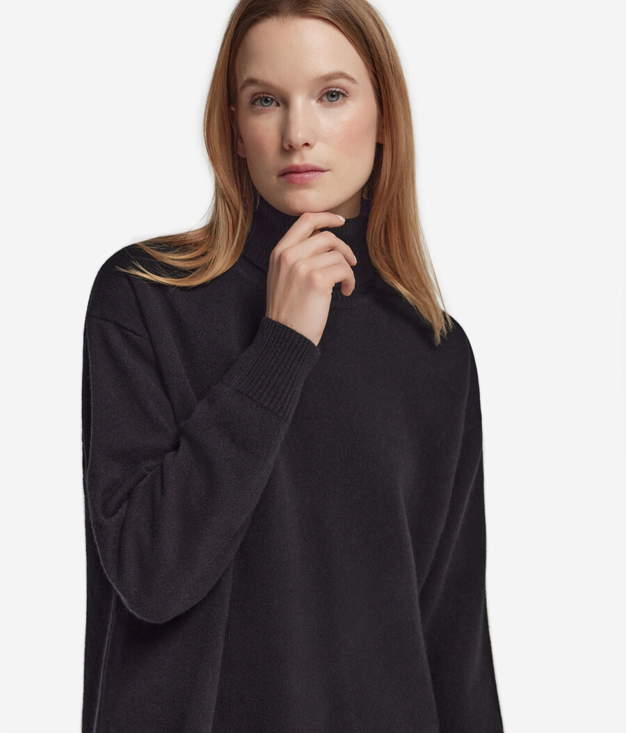 ultraweicher kaschmir-rollkragenpullover mit schlitzen