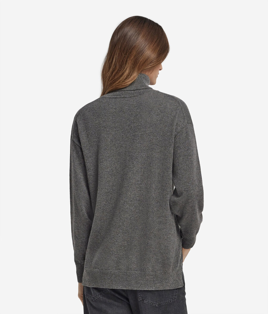 ultraweicher kaschmir-rollkragenpullover mit schlitzen
