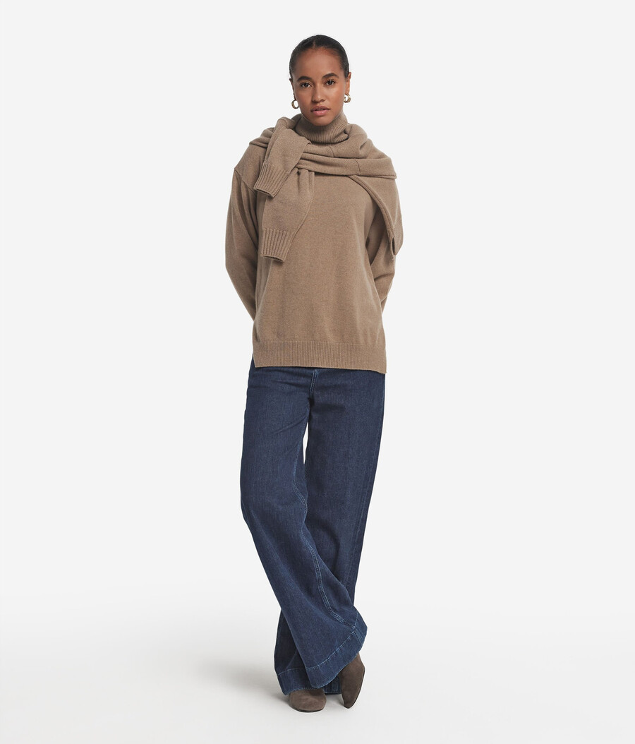 ultraweicher kaschmir-rollkragenpullover mit schlitzen