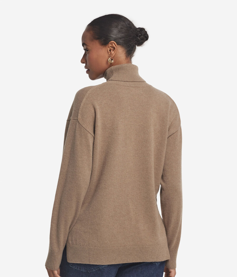 ultraweicher kaschmir-rollkragenpullover mit schlitzen