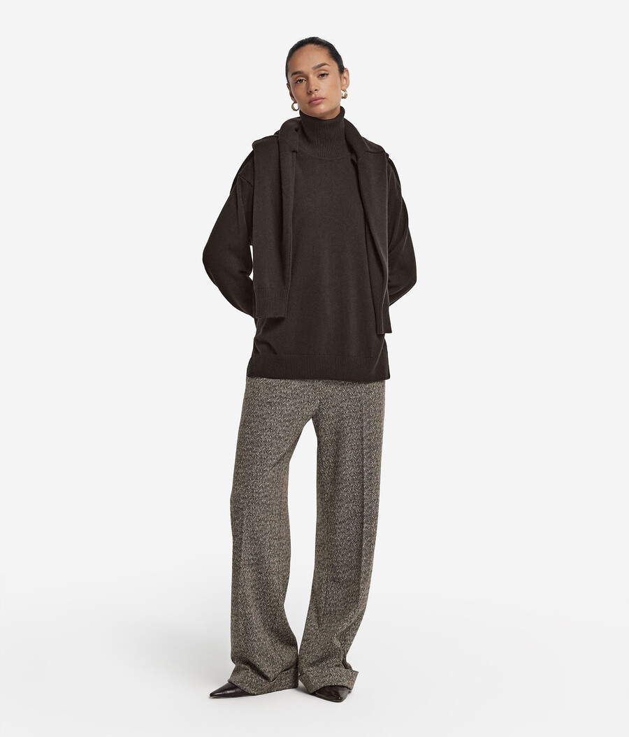 ultraweicher kaschmir-rollkragenpullover mit schlitzen