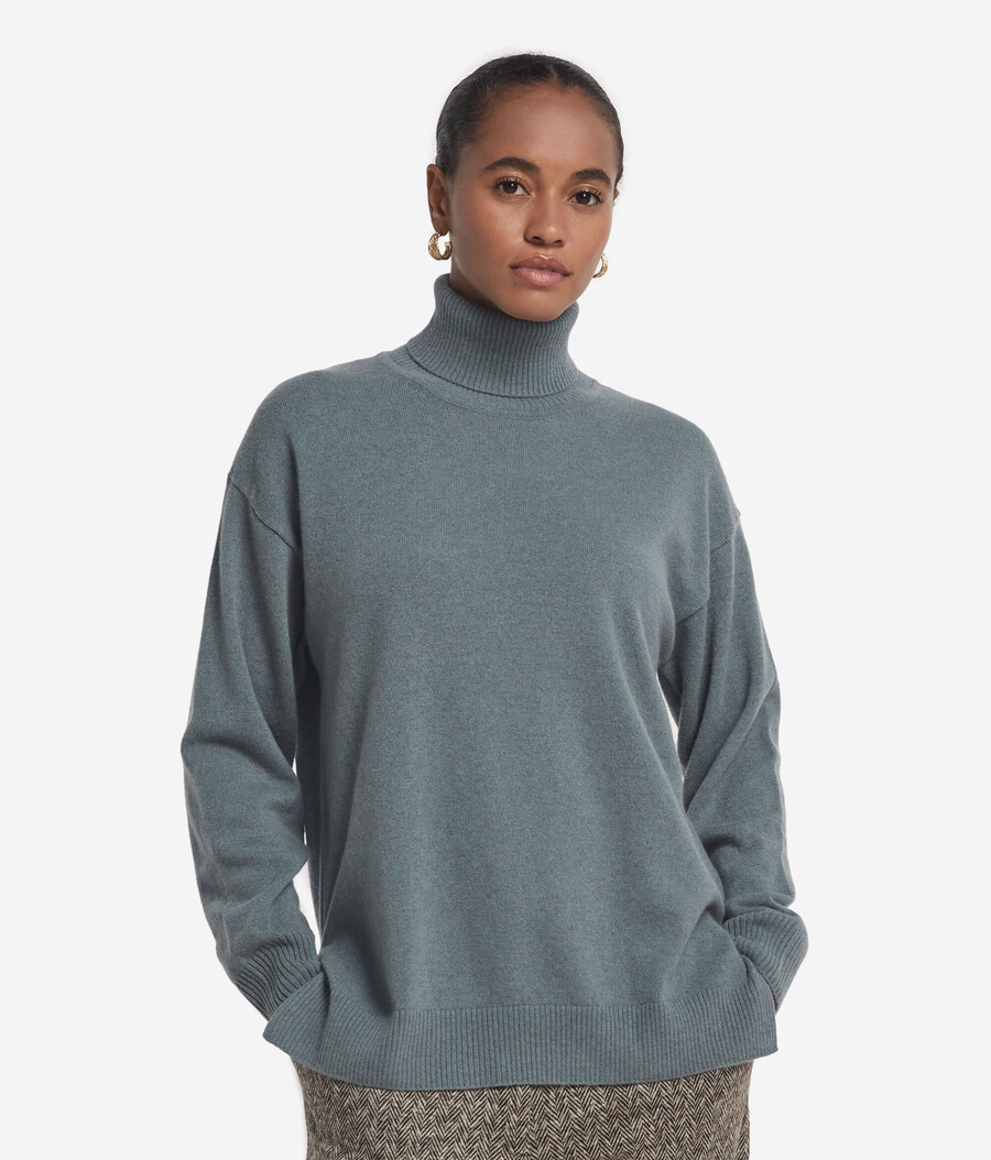 ultraweicher kaschmir-rollkragenpullover mit schlitzen