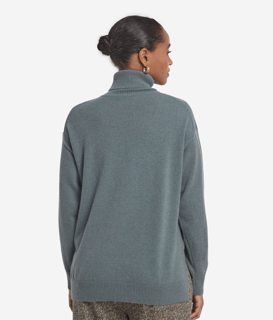 ultraweicher kaschmir-rollkragenpullover mit schlitzen