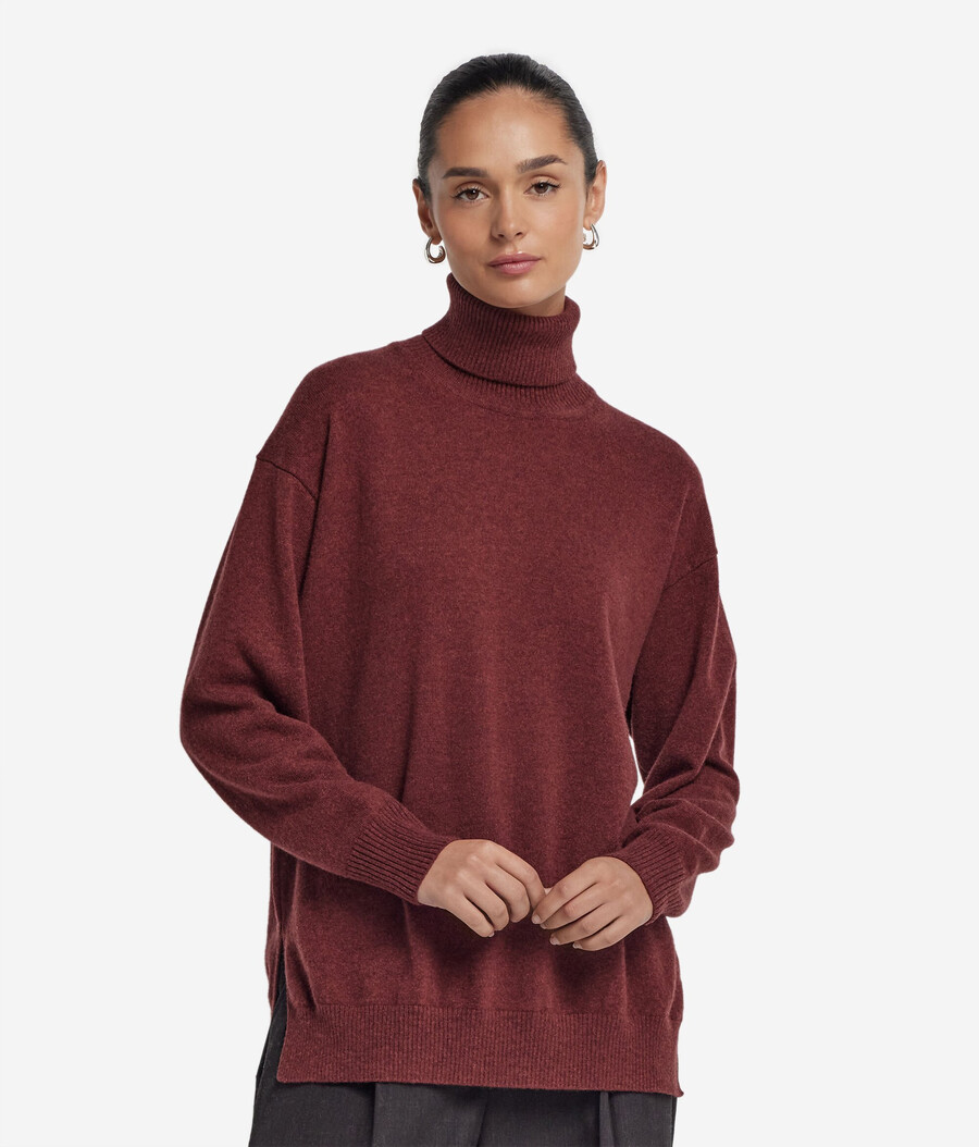 ultraweicher kaschmir-rollkragenpullover mit schlitzen