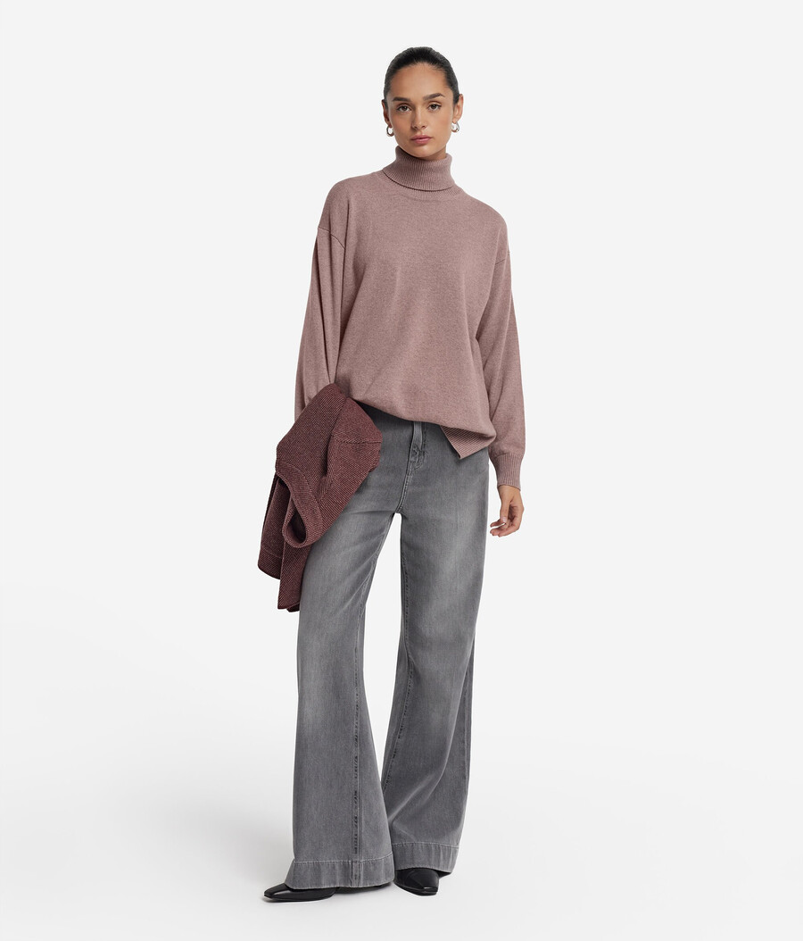 ultraweicher kaschmir-rollkragenpullover mit schlitzen