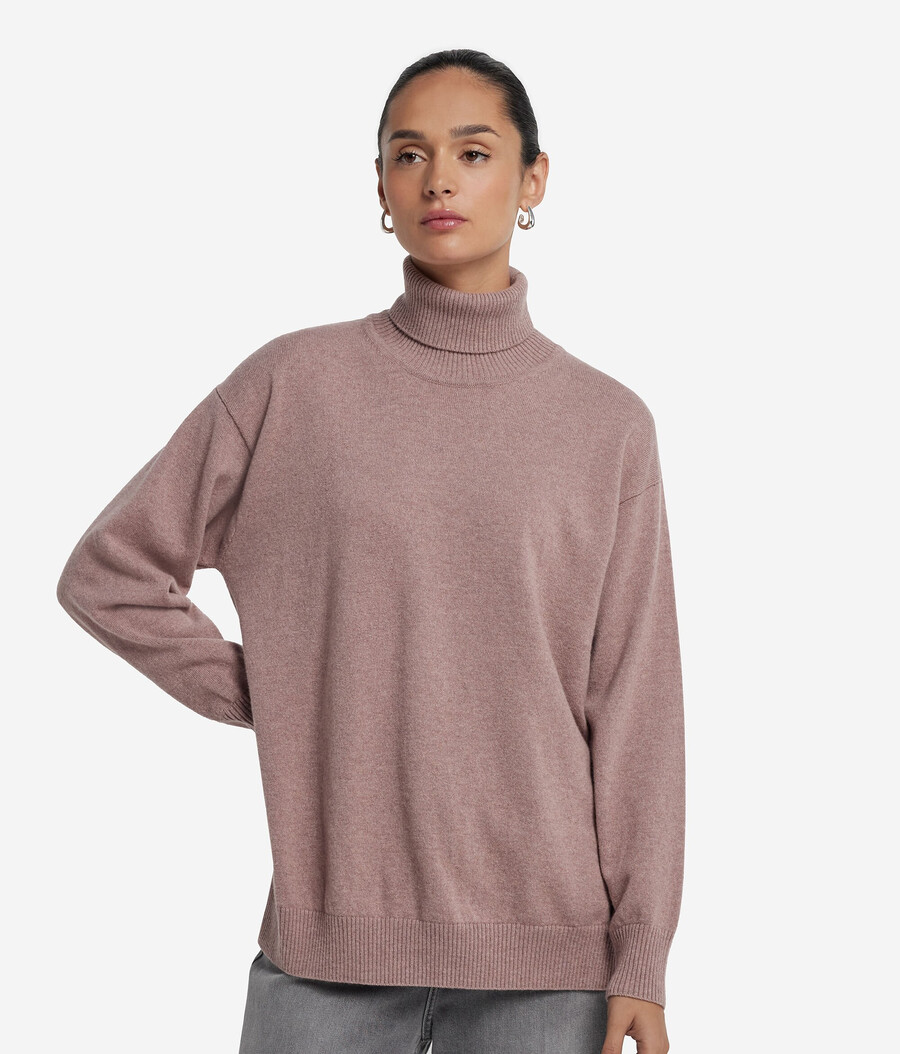 ultraweicher kaschmir-rollkragenpullover mit schlitzen