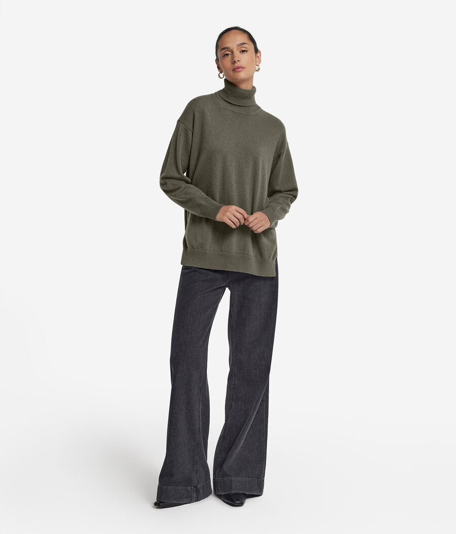 ultraweicher kaschmir-rollkragenpullover mit schlitzen