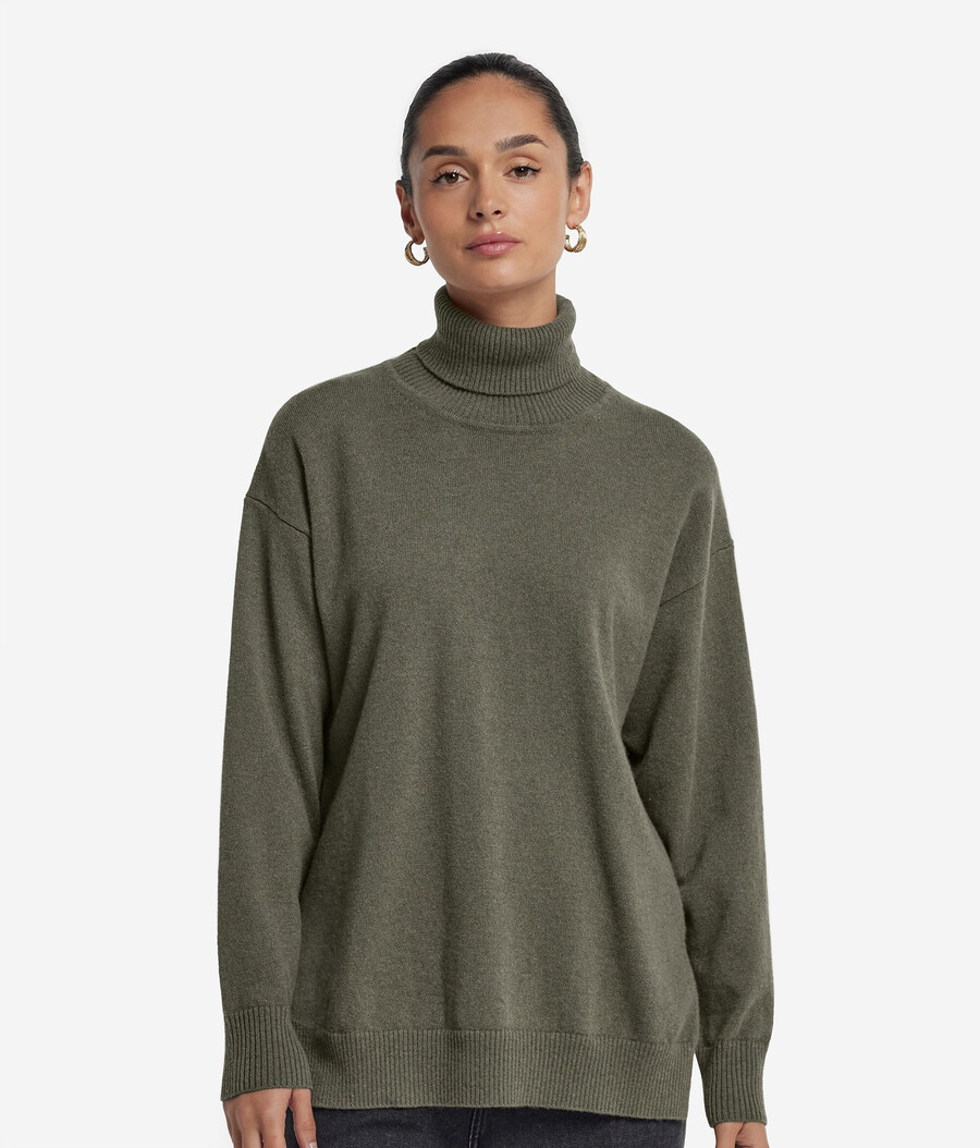 ultraweicher kaschmir-rollkragenpullover mit schlitzen
