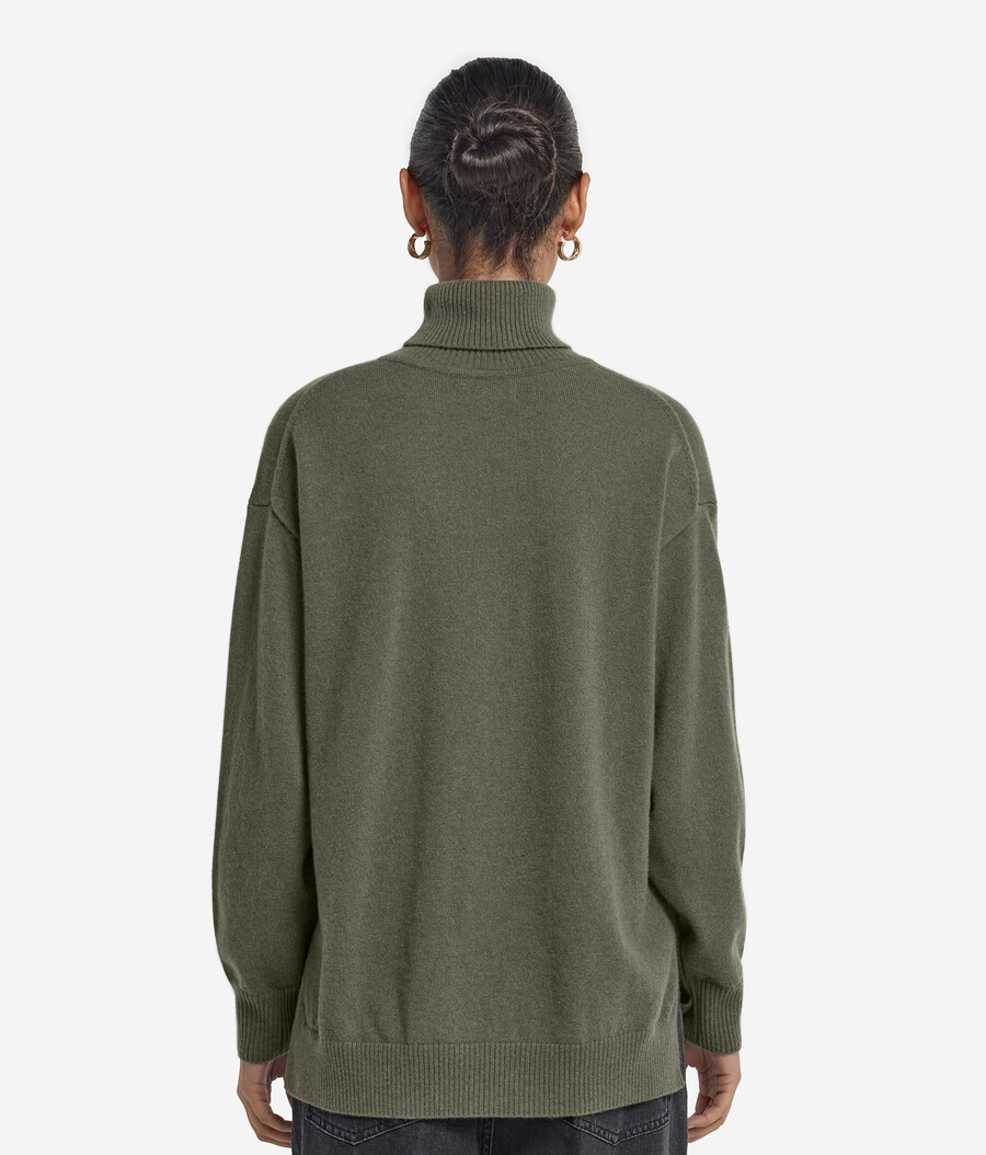 ultraweicher kaschmir-rollkragenpullover mit schlitzen