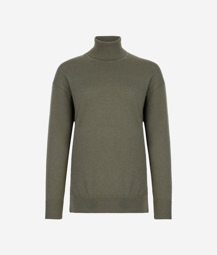 ultraweicher kaschmir-rollkragenpullover mit schlitzen