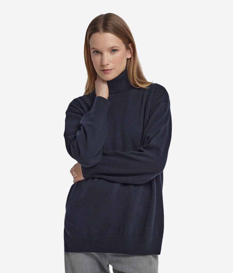 ultraweicher kaschmir-rollkragenpullover mit schlitzen