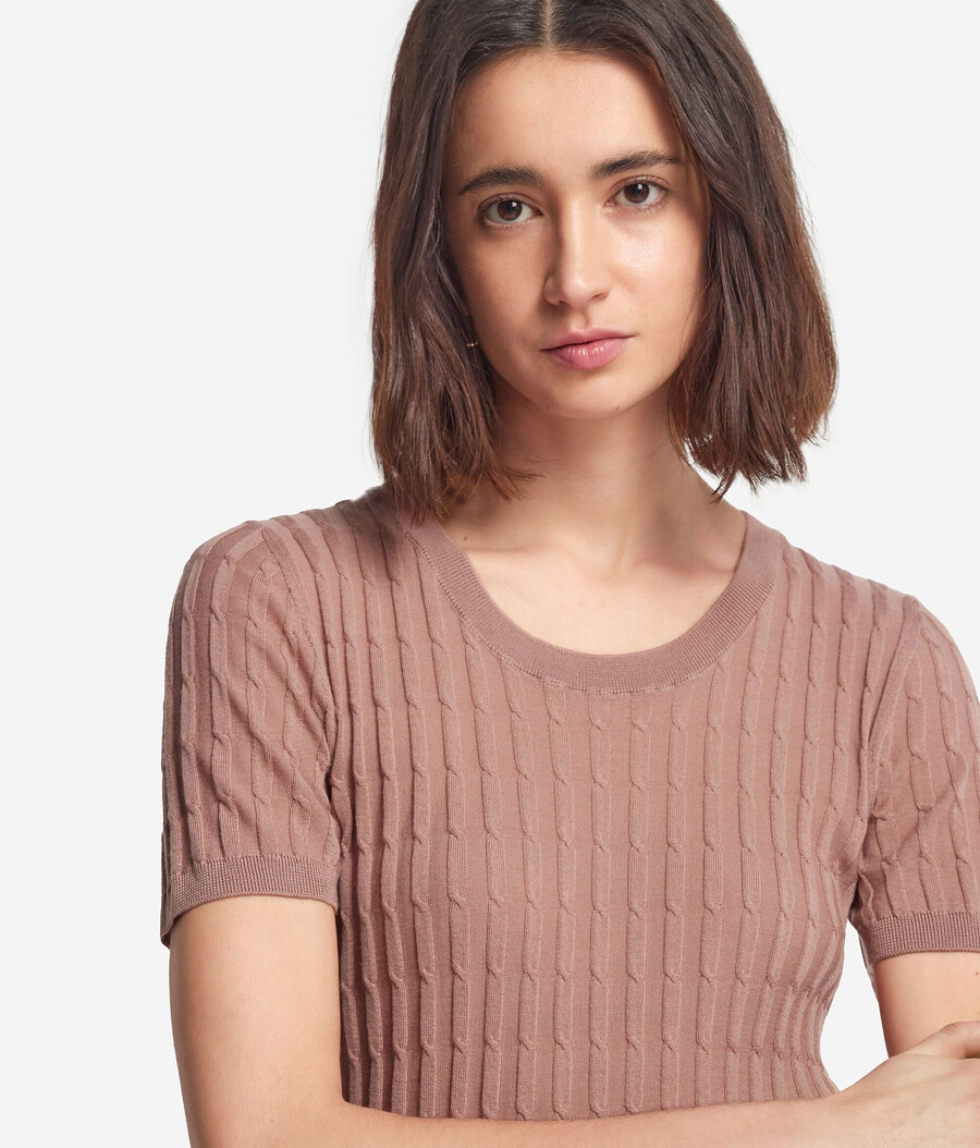 pullover aus ultrafeinem kaschmir mit zopfmuster