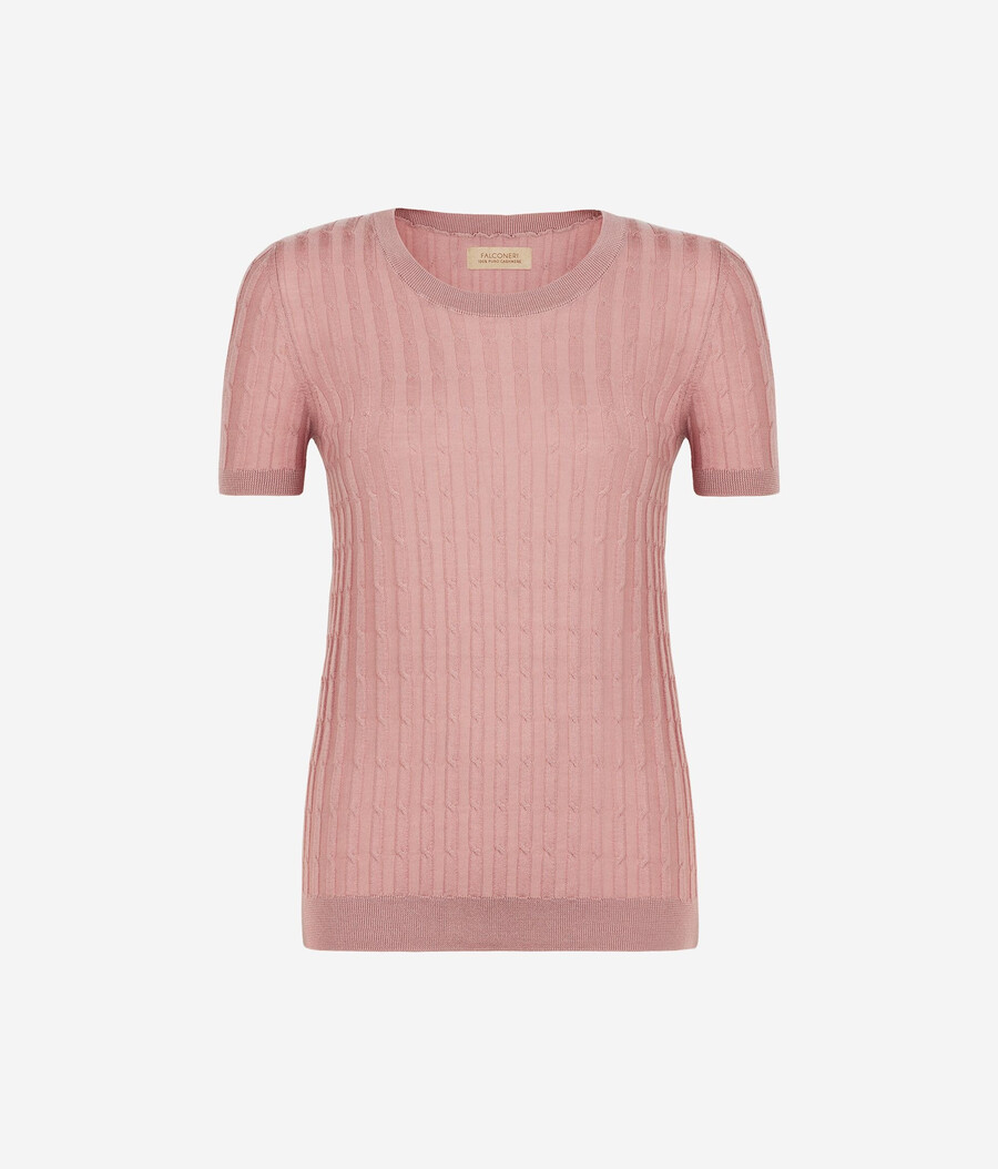 pullover aus ultrafeinem kaschmir mit zopfmuster