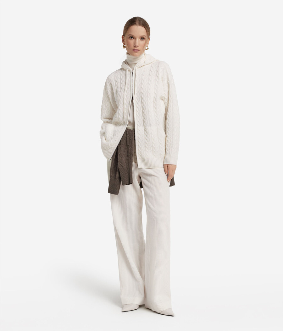 ultraweiches kaschmir-sweatshirt mit zopfmuster