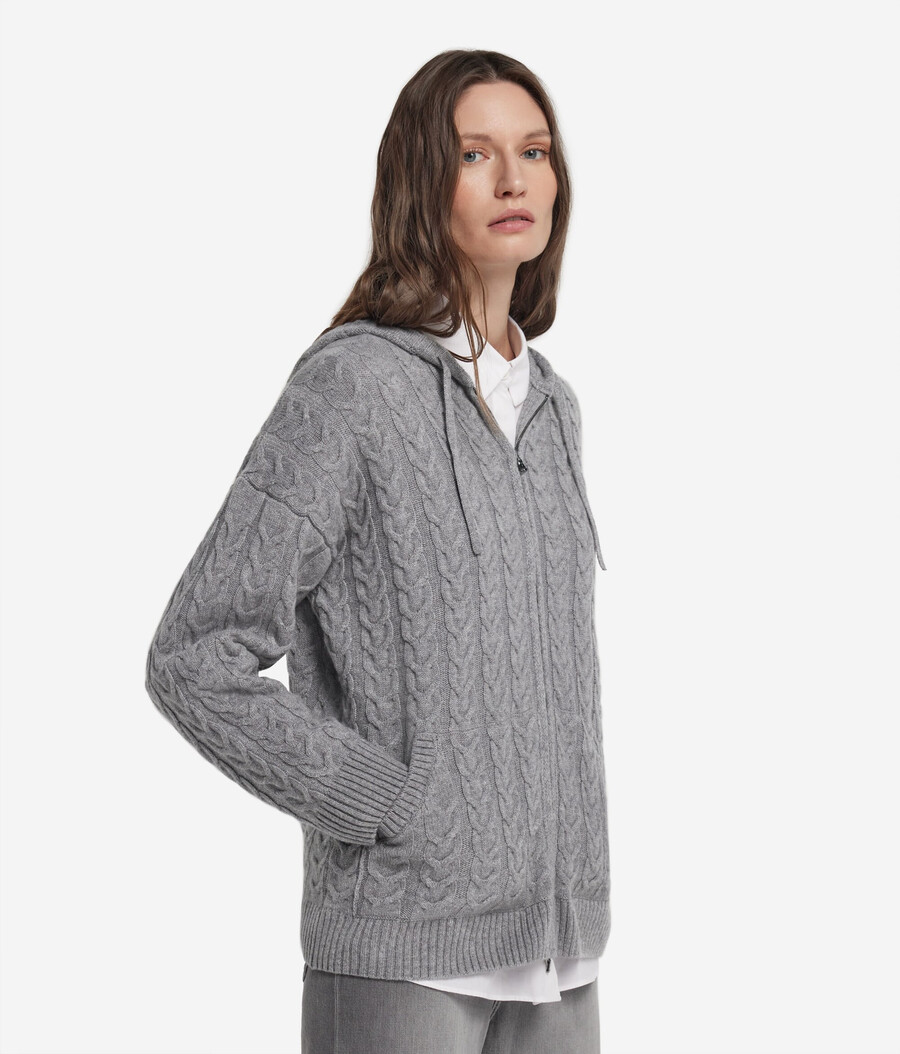 ultraweiches kaschmir-sweatshirt mit zopfmuster