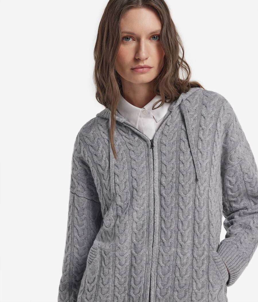 ultraweiches kaschmir-sweatshirt mit zopfmuster