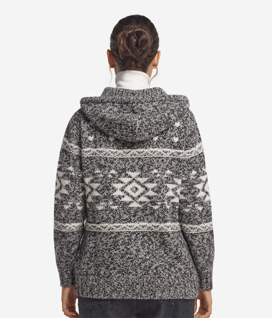 ultraweiches kaschmir-sweatshirt mit reißverschluss und mouliné-jacquard-verarbeitung