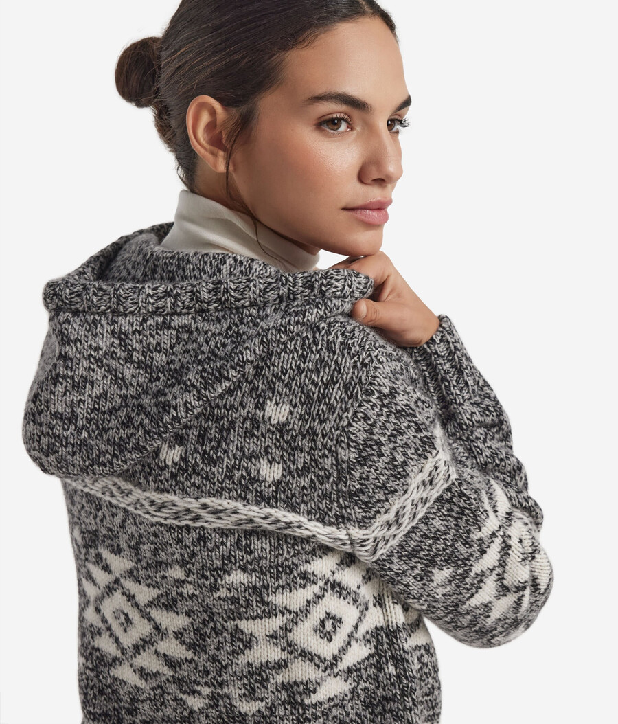 ultraweiches kaschmir-sweatshirt mit reißverschluss und mouliné-jacquard-verarbeitung
