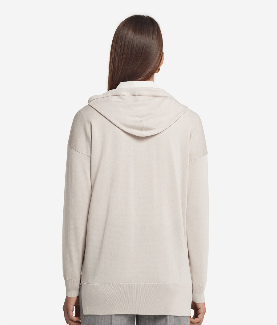 kapuzenpullover aus seide und baumwolle