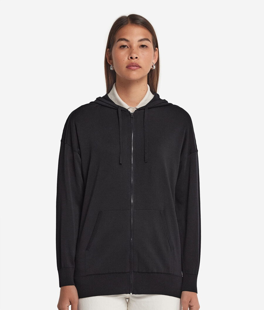 kapuzenpullover aus seide und baumwolle