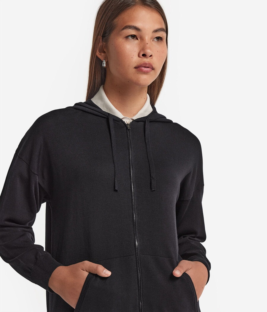 kapuzenpullover aus seide und baumwolle
