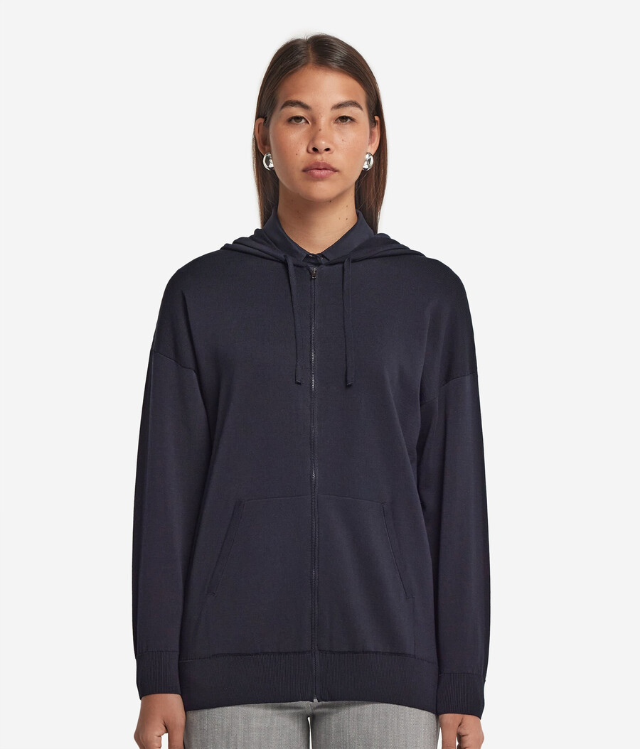 kapuzenpullover aus seide und baumwolle