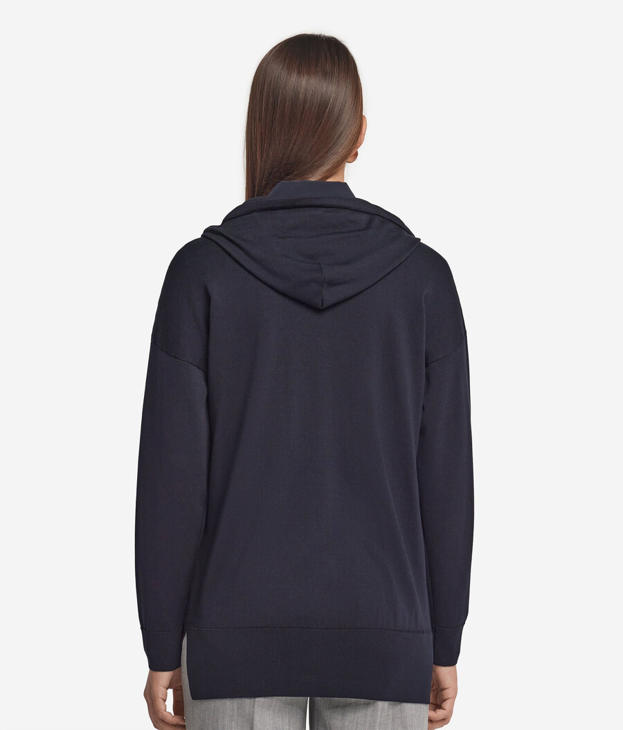 kapuzenpullover aus seide und baumwolle