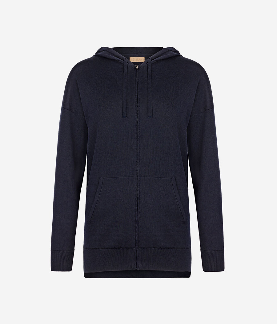 kapuzenpullover aus seide und baumwolle