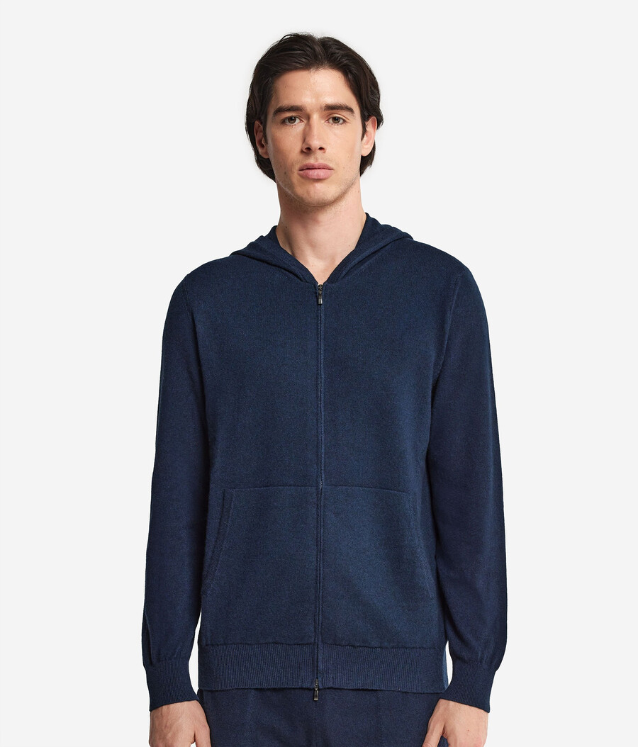 ultraweiches kaschmir-sweatshirt mit durchgehendem reißverschluss