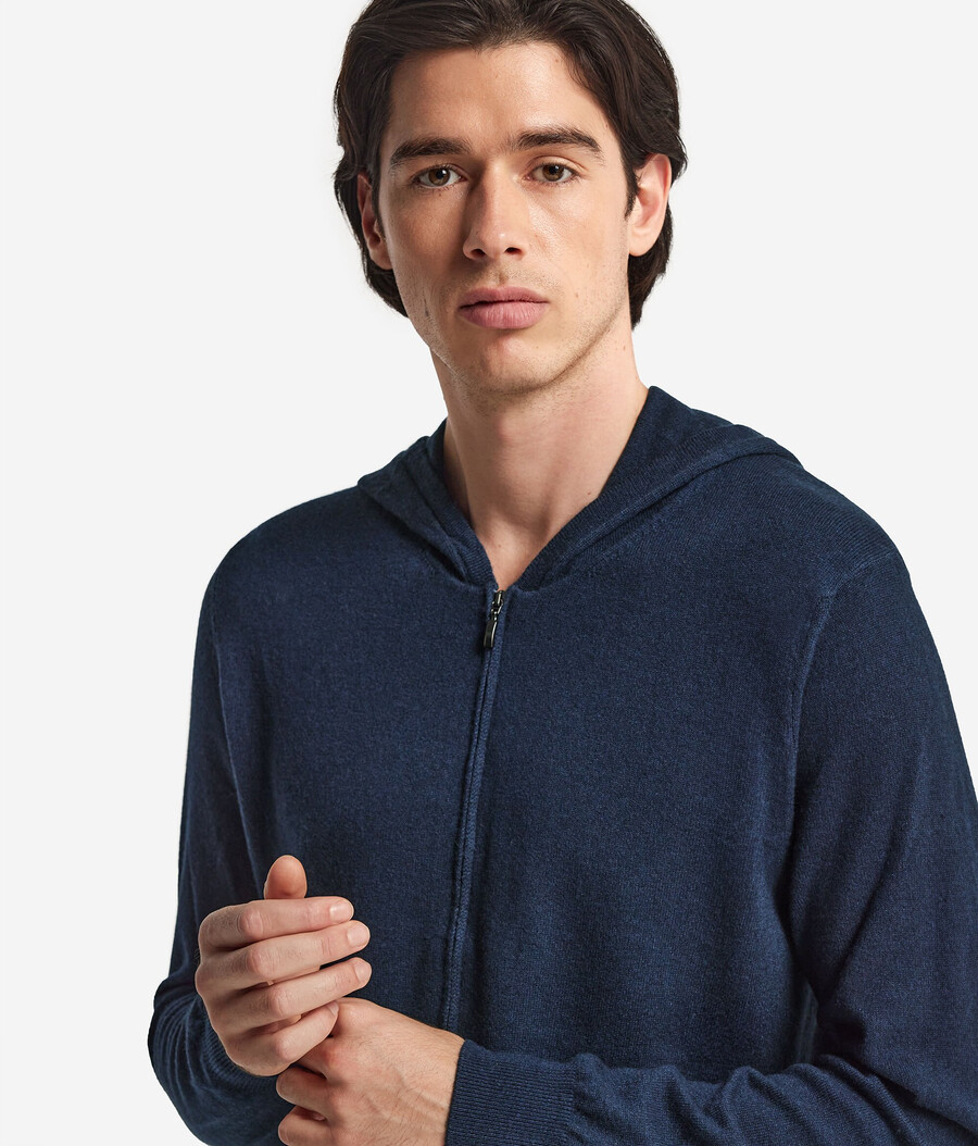 ultraweiches kaschmir-sweatshirt mit durchgehendem reißverschluss