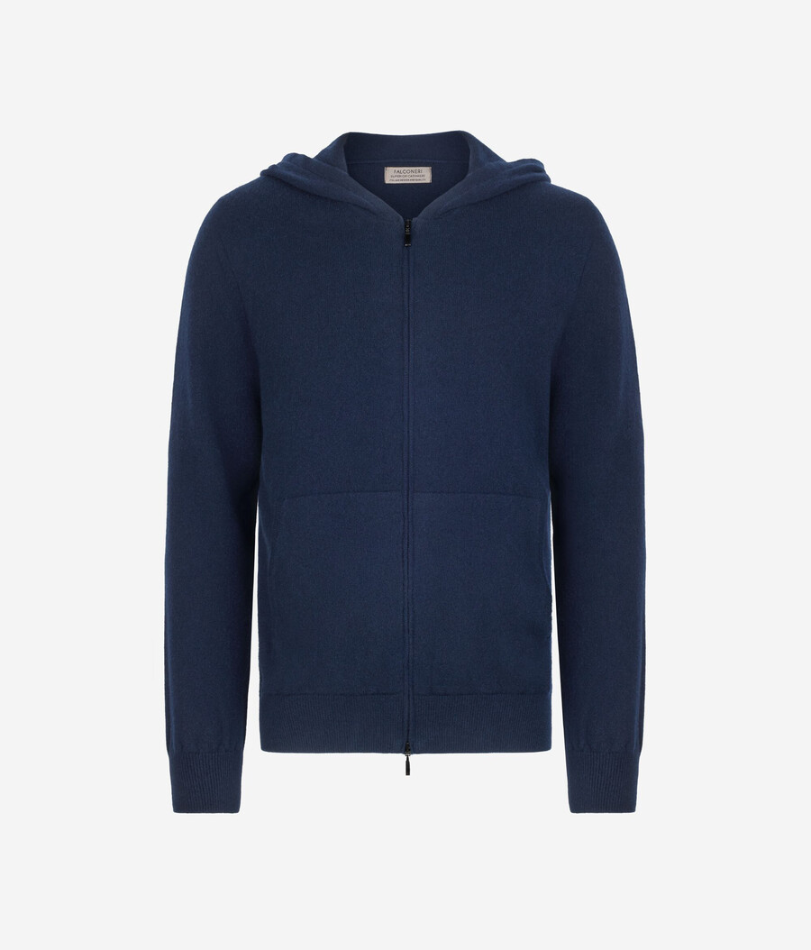 ultraweiches kaschmir-sweatshirt mit durchgehendem reißverschluss
