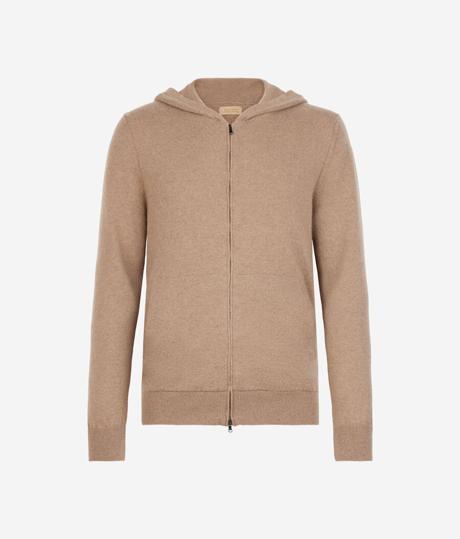 ultraweiches kaschmir-sweatshirt mit durchgehendem reißverschluss