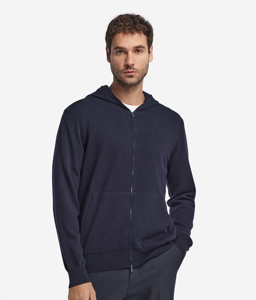 ultraweiches kaschmir-sweatshirt mit durchgehendem reißverschluss