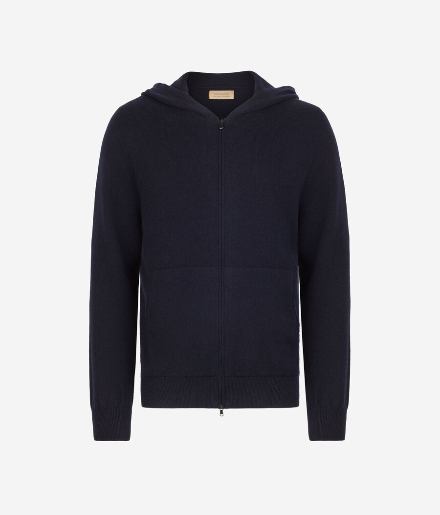 ultraweiches kaschmir-sweatshirt mit durchgehendem reißverschluss