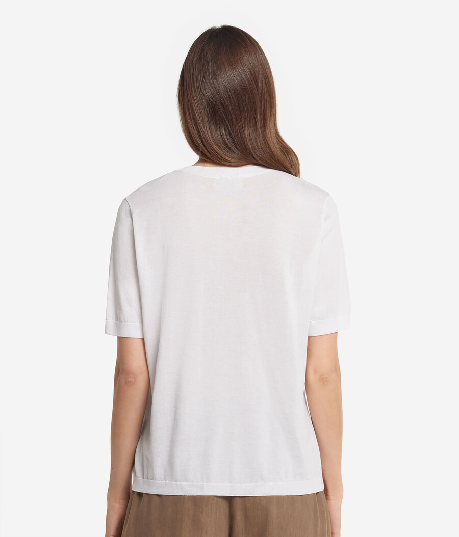 frisches baumwoll-t-shirt mit rundhalsausschnitt