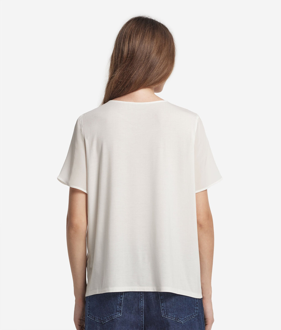 seiden-t-shirt mit rundhalsausschnitt