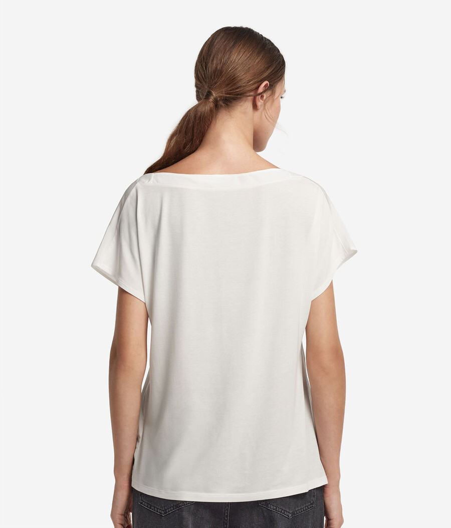 seiden-kimono-t-shirt mit v-ausschnitt
