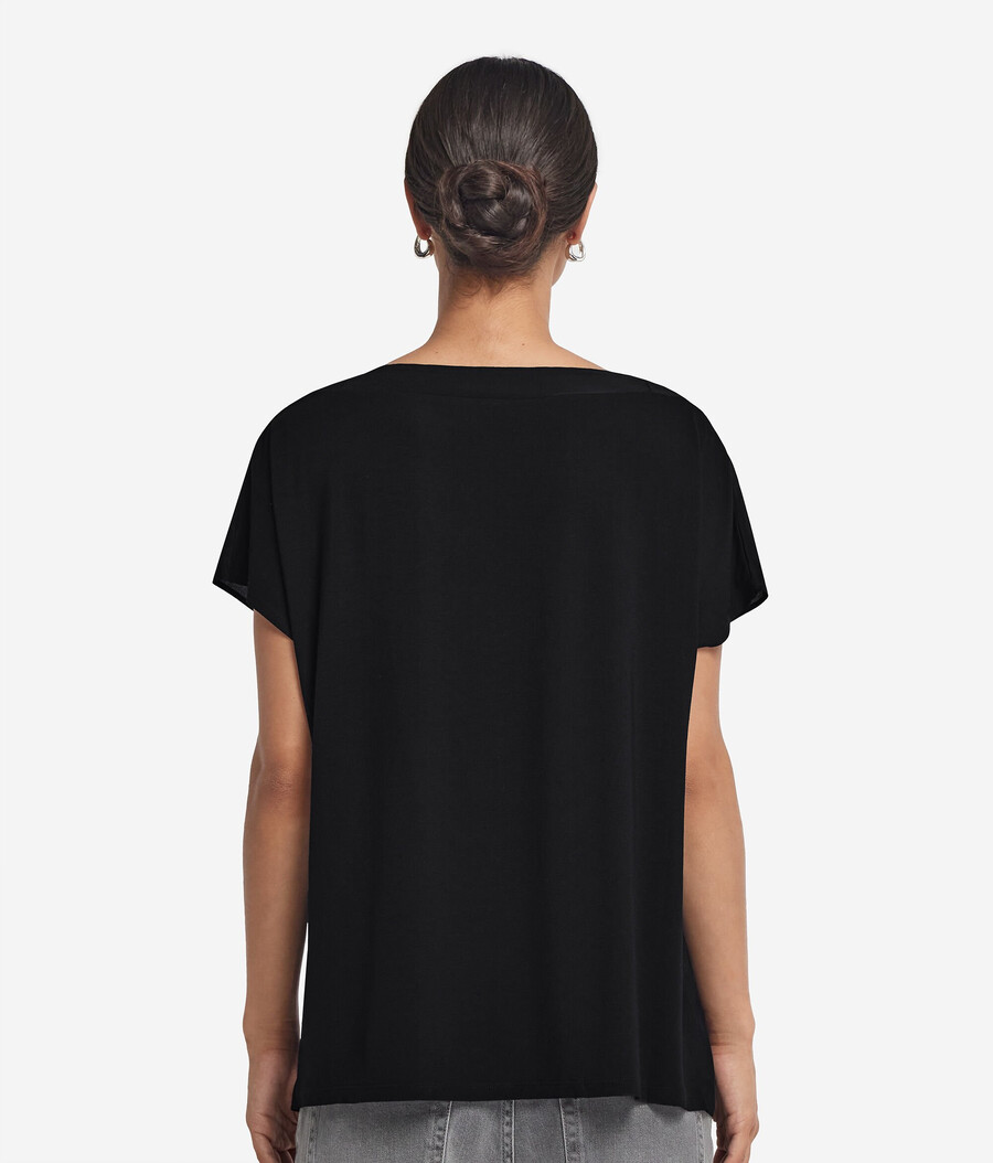 seiden-kimono-t-shirt mit v-ausschnitt