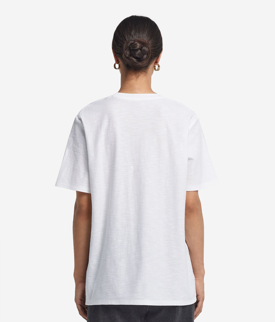 kurzärmeliges baumwoll-t-shirt mit rundhalsausschnitt