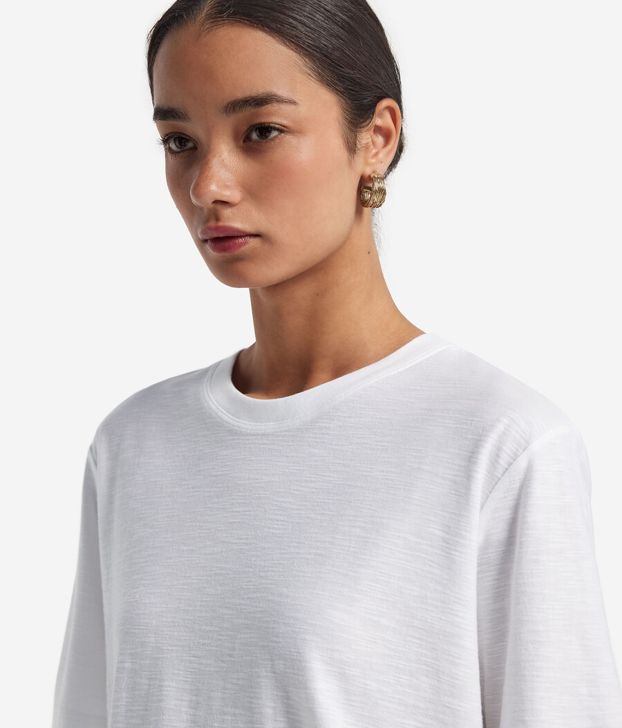 kurzärmeliges baumwoll-t-shirt mit rundhalsausschnitt